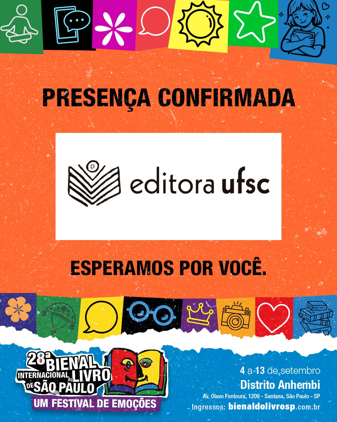 Editora da UFSC participa da 28ª Bienal Internacional do Livro de São Paulo